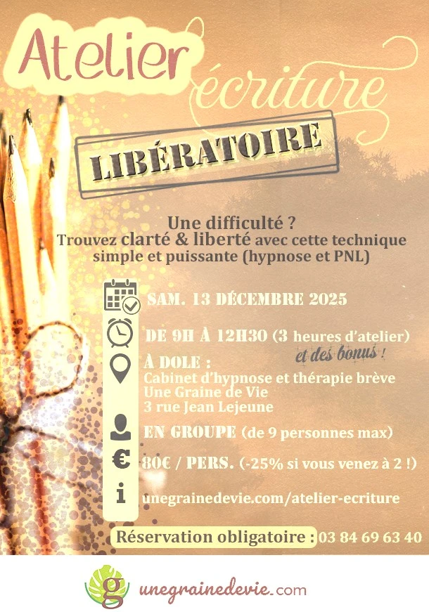 Atelier écriture libératoire à Dole